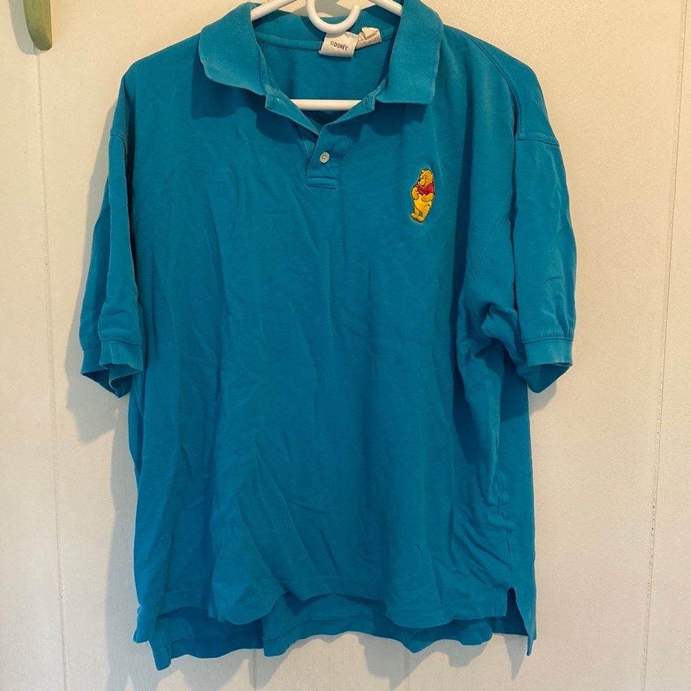 Vintage Disney Winnie the Pooh blue polo mens xl see description